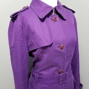Banana Republic Purple Trench Rain Coat Sz L